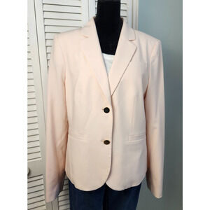 Calvin Klein Blazer Size 10 Soft Pink Gold Button Lined Spring Minimalist Work
